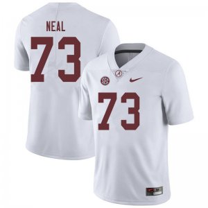 NCAA Men's Alabama Crimson Tide #73 Evan Neal Stitched College 2019 Nike Authentic White Football Jersey NF17M58KL